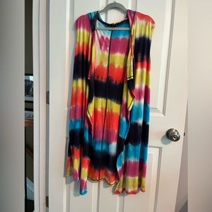 Ladies tie dyed bathing suit coverup
